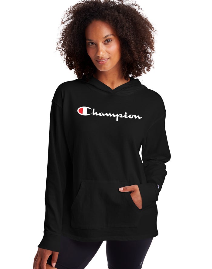 Sudadera Con Capucha Champion Mujer - Midweight Jersey Script Logo ( Negras ) 1980753-UG